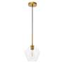 Gene 8" Wide Brass and Clear Glass Mini Pendant