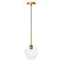 Gene 8" Wide Brass and Clear Glass Mini Pendant