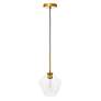 Gene 8" Wide Brass and Clear Glass Mini Pendant
