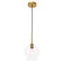 Gene 8" Wide Brass and Clear Glass Mini Pendant