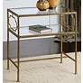 Genell 23 3/4" Wide Gold Leafed and Glass Side Table