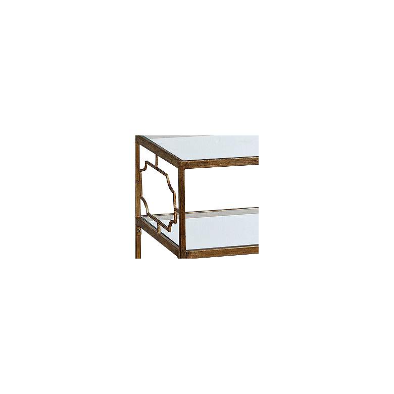 Image 3 Genell 23 3/4" Wide Gold Leafed and Glass Side Table more views