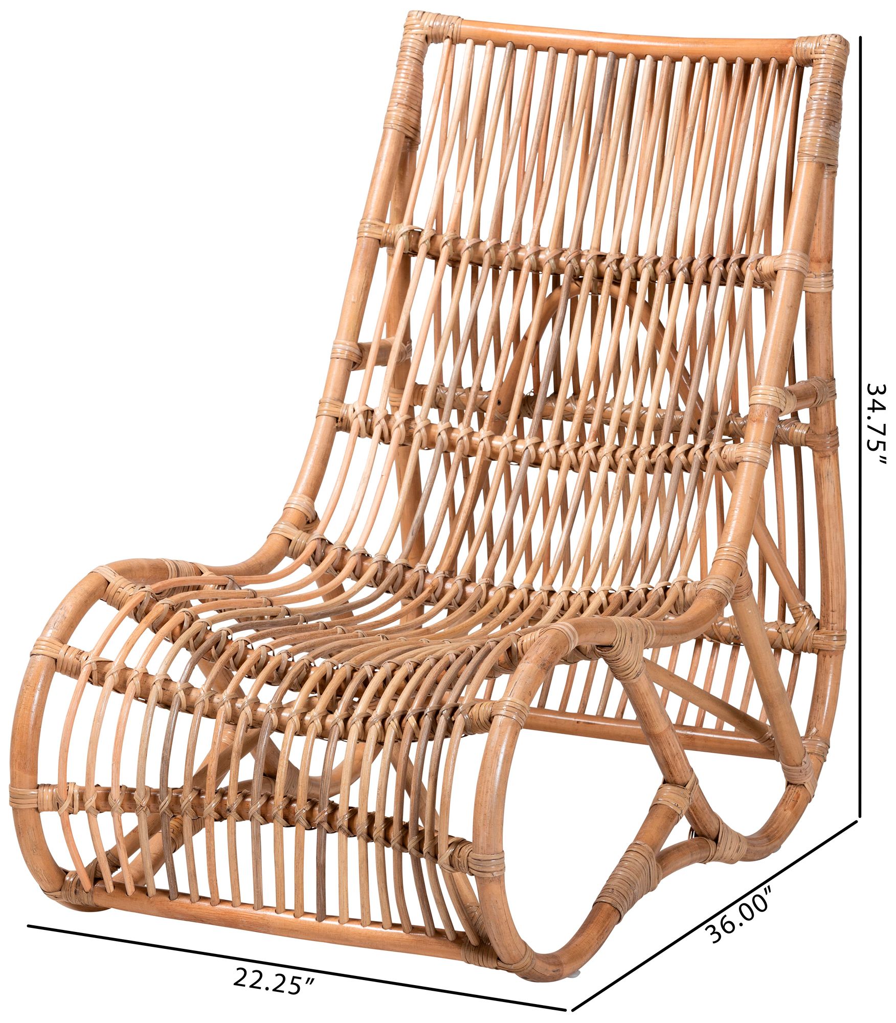 Genera Natural Brown Rattan Lounge Chair
