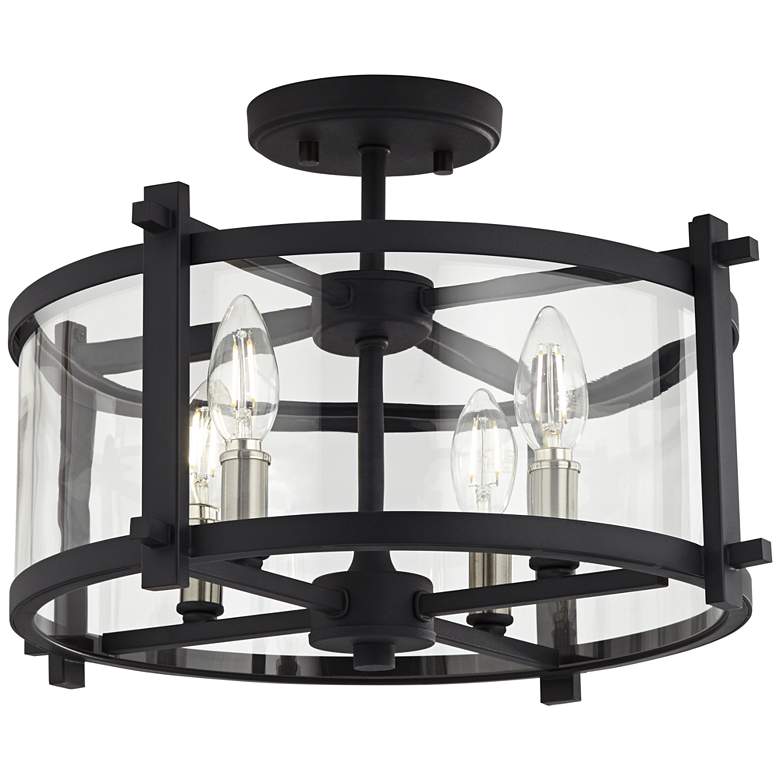 Image 2 Generation Ethan 16 1/2" Wide Iron and Glass Open Round Ceiling Light