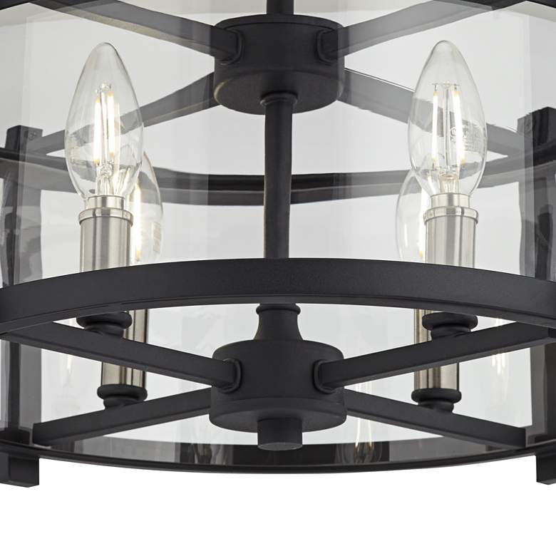 Image 3 Generation Ethan 16 1/2" Wide Iron and Glass Open Round Ceiling Light more views