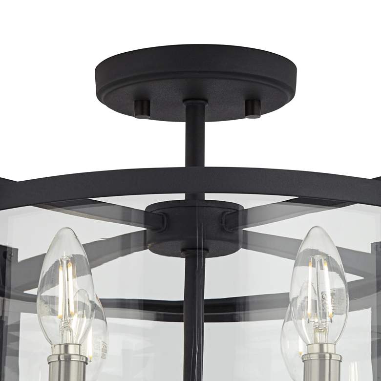 Image 4 Generation Ethan 16 1/2" Wide Iron and Glass Open Round Ceiling Light more views
