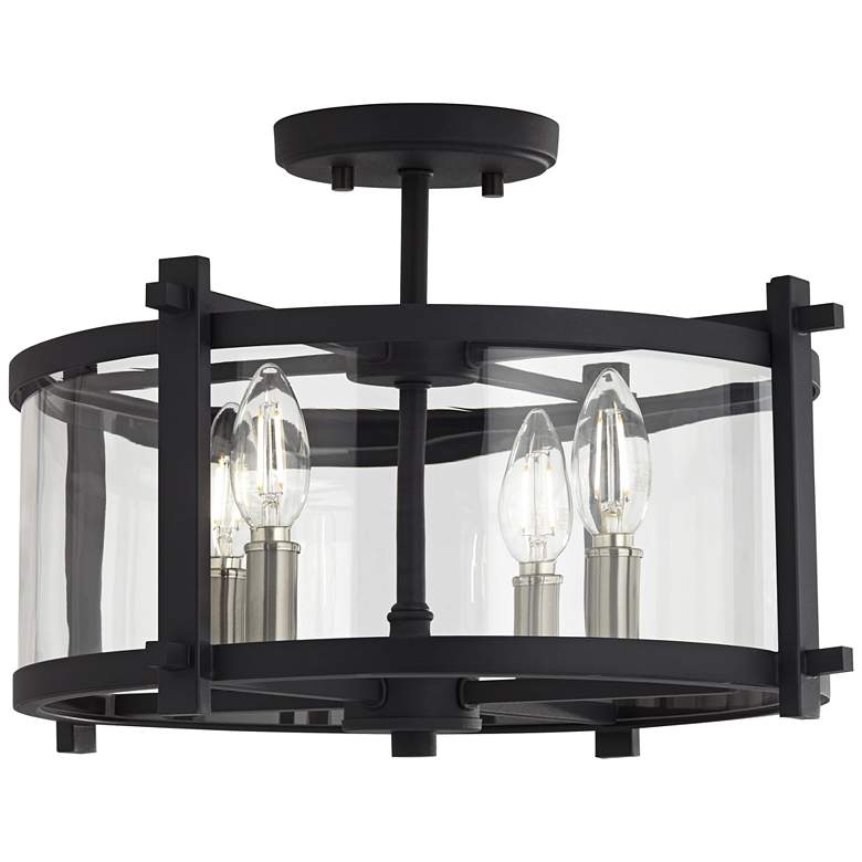 Image 5 Generation Ethan 16 1/2" Wide Iron and Glass Open Round Ceiling Light more views