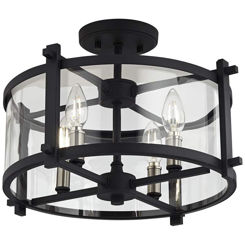 Image 6 Generation Ethan 16 1/2" Wide Iron and Glass Open Round Ceiling Light more views