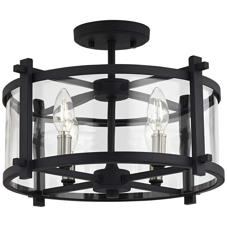 Image 7 Generation Ethan 16 1/2" Wide Iron and Glass Open Round Ceiling Light more views