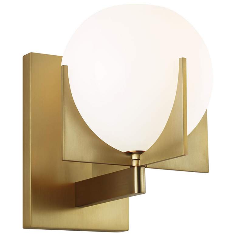 Image 1 Generation Lighting Abbott E12 T4 6.5" Brushed Brass Wall Sconce