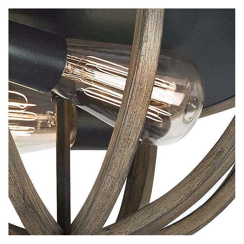 Image 3 Generation Lighting Allier 13" Wide Weathered Oak Wood Ceiling Light more views