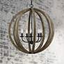 2_Generation Lighting Allier 26" Weathered Oak Wood Orb Pendant Light