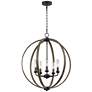2_Generation Lighting Allier 28" Wood-Iron Outdoor Open Globe Chandelier