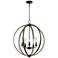Generation Lighting Allier 28" Wood-Iron Outdoor Open Globe Chandelier