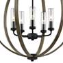 3_Generation Lighting Allier 28" Wood-Iron Outdoor Open Globe Chandelier more views