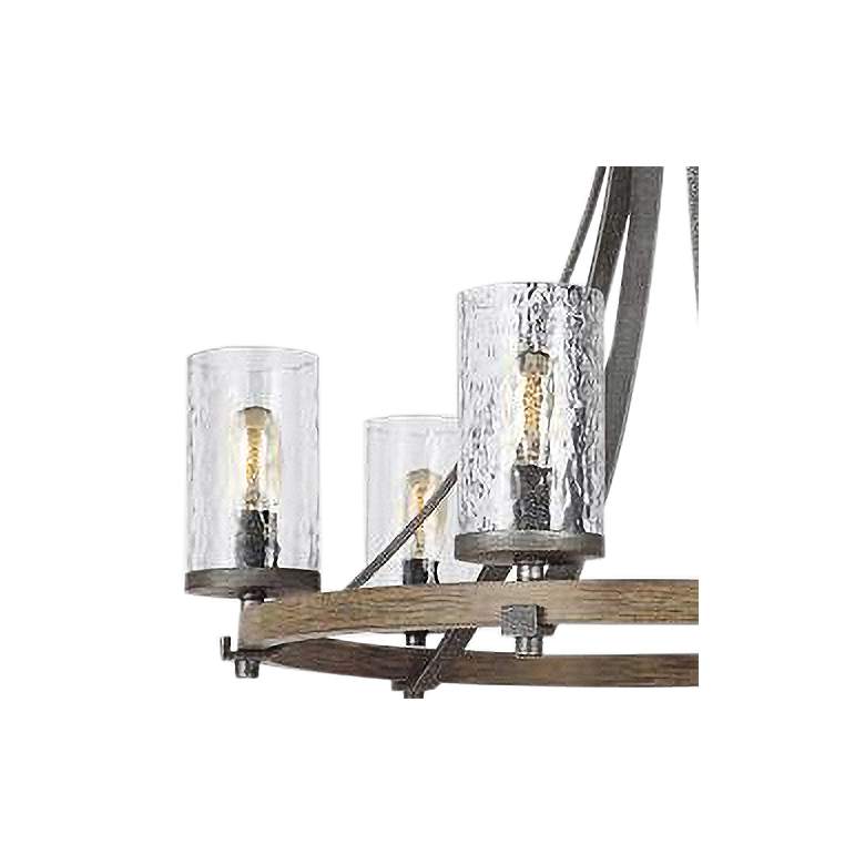 Image 2 Generation Lighting Angelo 30 inch Wide Weathered Oak 6-Light Chandelier more views