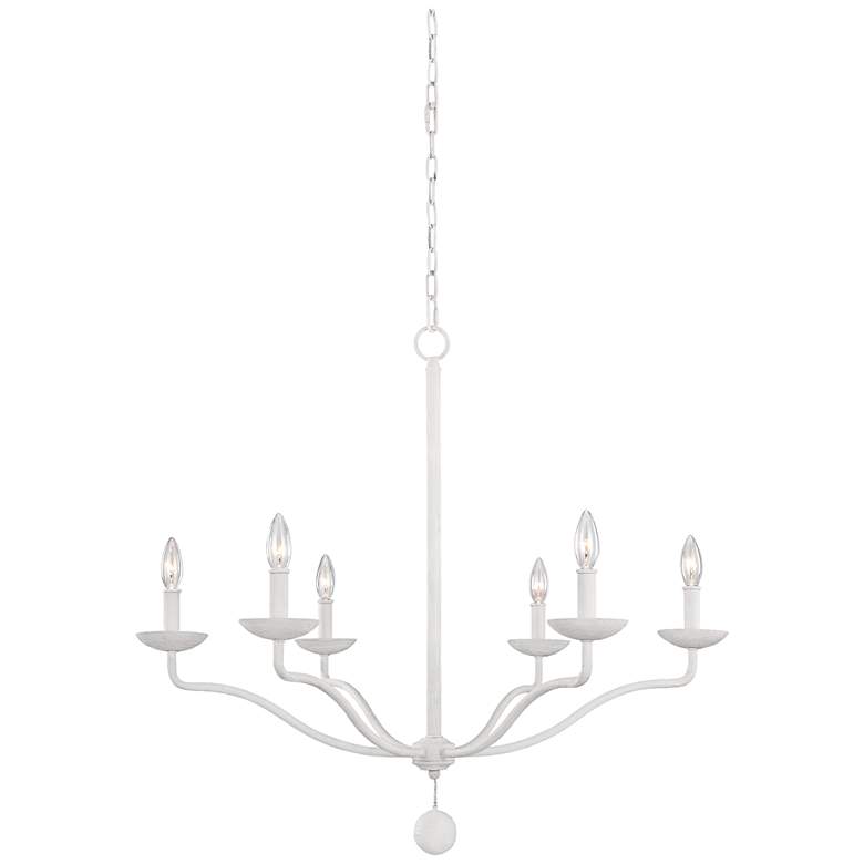 Image 1 Generation Lighting Annie 32 1/2"W Plaster White 6-Light Chandelier