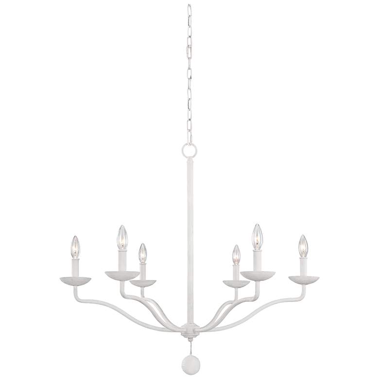 Image 1 Generation Lighting Annie 32 1/2 inchW Plaster White 6-Light Chandelier