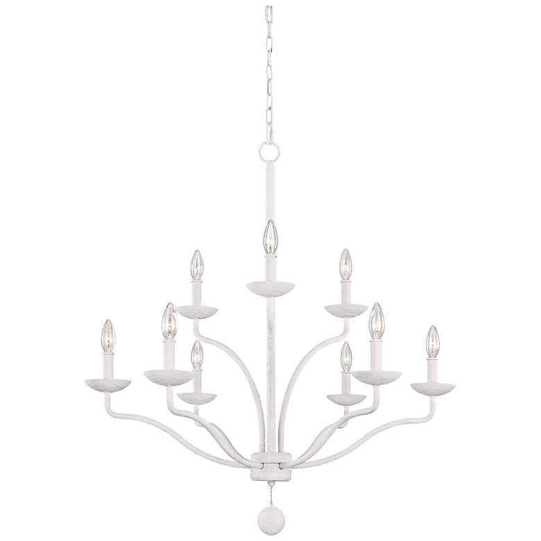 Image 1 Generation Lighting Annie 32 1/2"W Plaster White 9-Light Chandelier