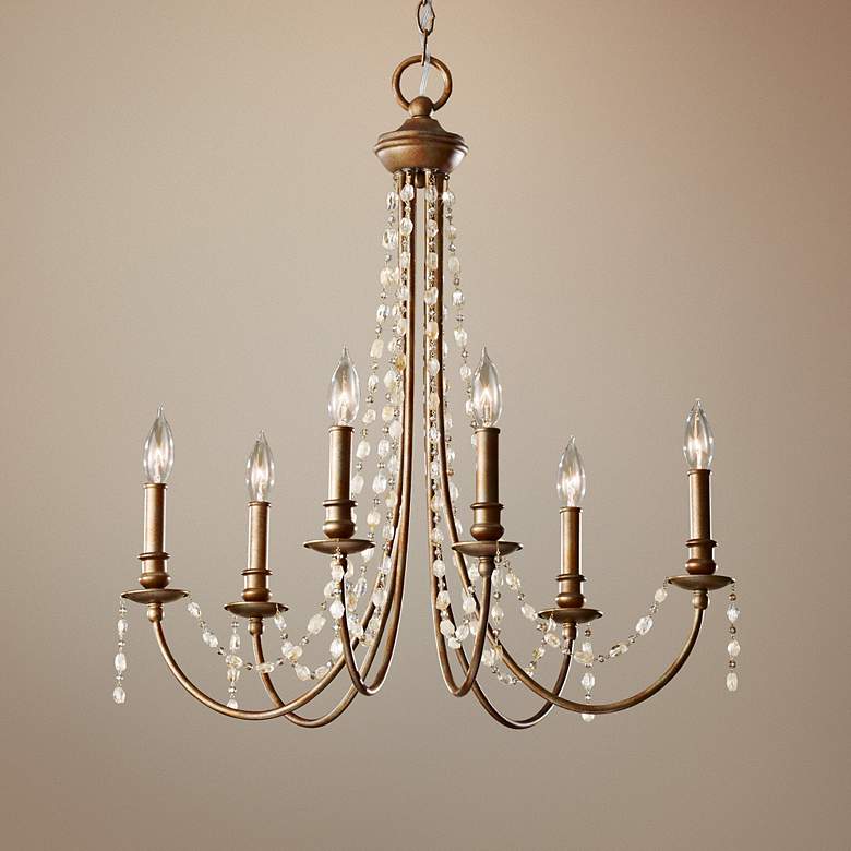 Image 1 Generation Lighting Aura 27" Wide Rustic Silver Chandelier