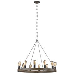 Generation Lighting Avenir 36" 12-Light Faux Wood Ring Chandelier
