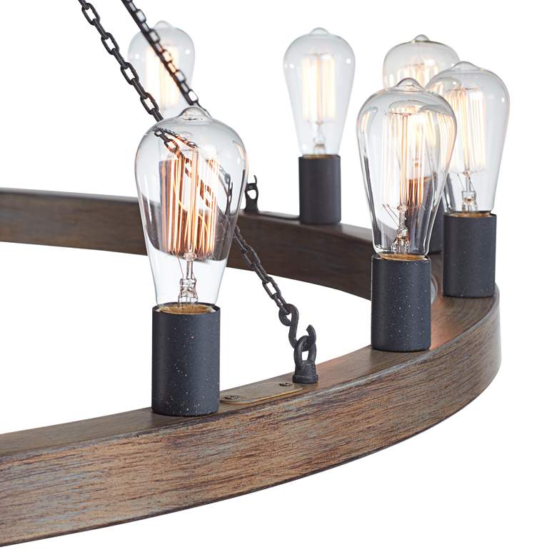 Image 5 Generation Lighting Avenir 60" 20-Light Weathered Oak Ring Chandelier more views