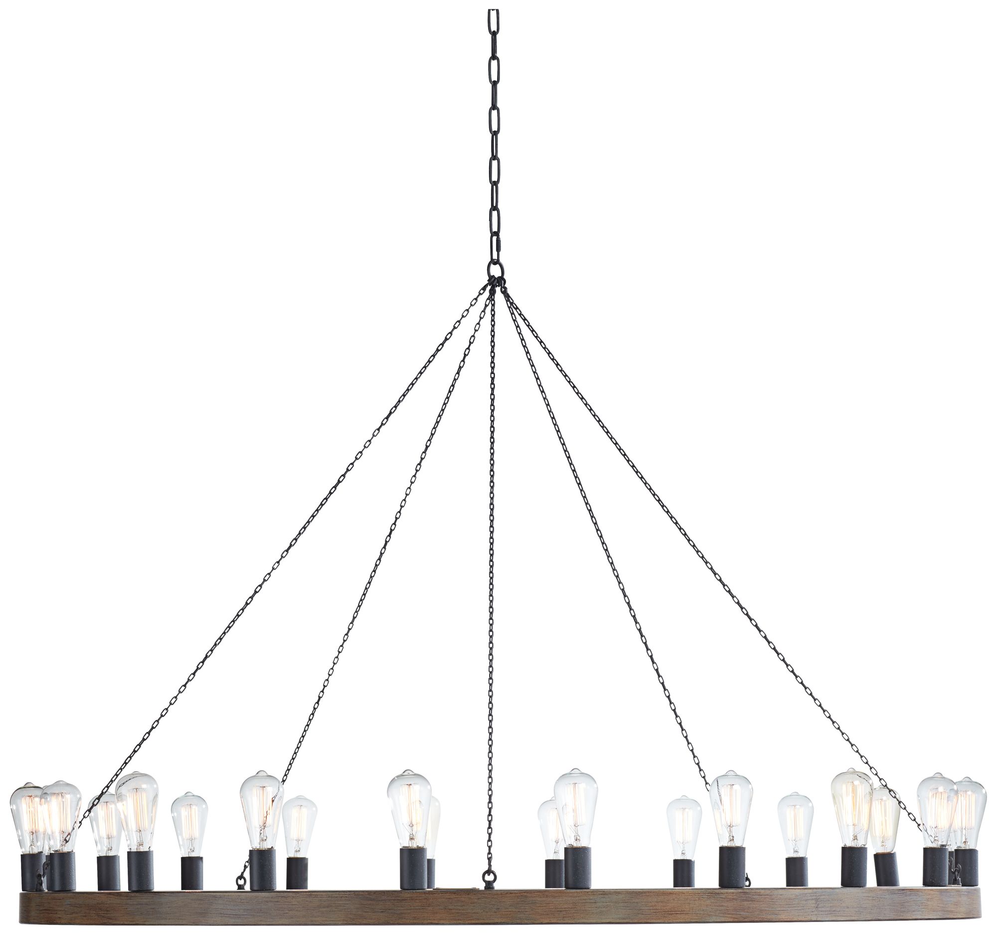 Generation Lighting Avenir 60" 20-Light Weathered Oak Ring Chandelier in scene