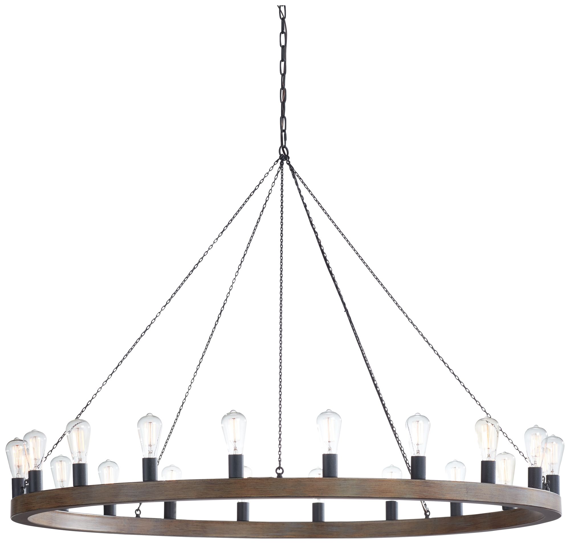Generation Lighting Avenir 60" 20-Light Weathered Oak Ring Chandelier in scene