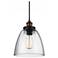Generation Lighting Baskin 9" Wide Aged Brass Clear Glass Mini Pendant