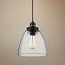 1_Generation Lighting Baskin 9" Wide Aged Brass Clear Glass Mini Pendant
