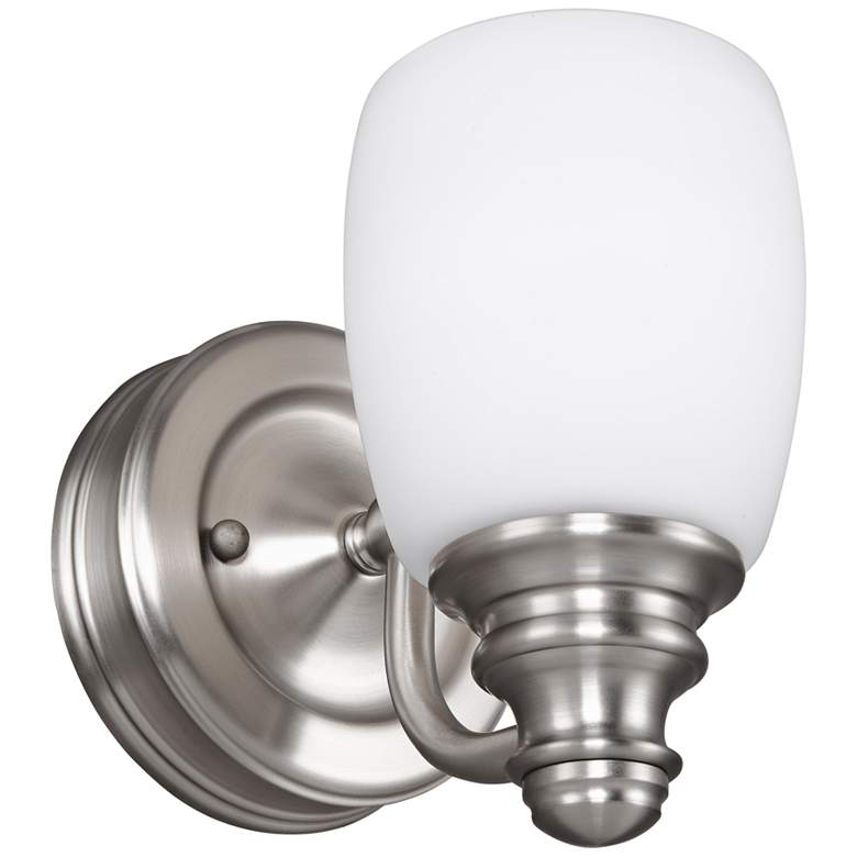 Image 1 Generation Lighting Bentley 6 1/2"H Satin Nickel Wall Sconce