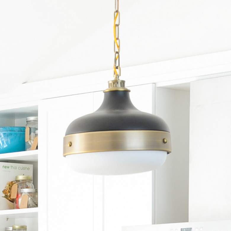 Image 2 Generation Lighting Cadence 13" Wide Antique Brass Mini Pendant Light