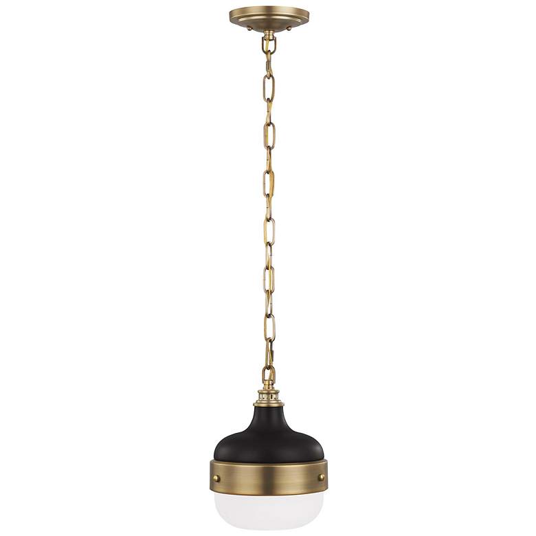 Image 2 Generation Lighting Cadence 8" Wide Antique Brass Mini Pendant Light