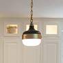 1_Generation Lighting Cadence 8" Wide Antique Brass Mini Pendant Light