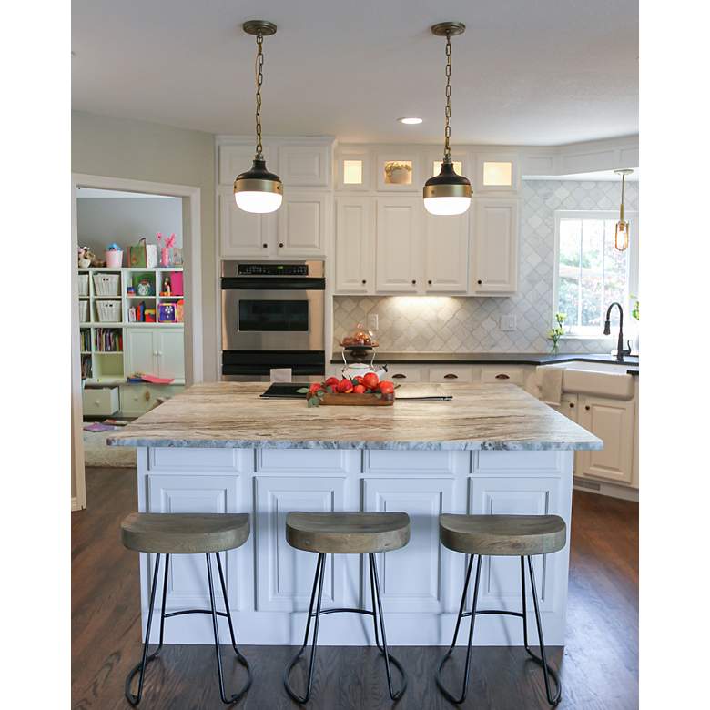 Image 5 Generation Lighting Cadence 8" Wide Antique Brass Mini Pendant Light more views