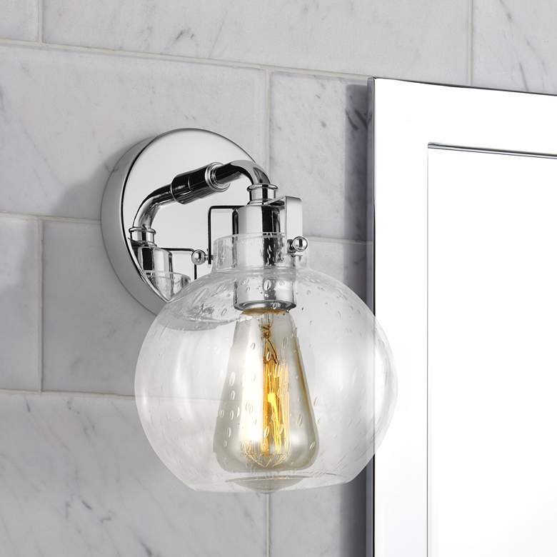 Image 1 Generation Lighting Clara 10 1/2" High Chrome Wall Sconce