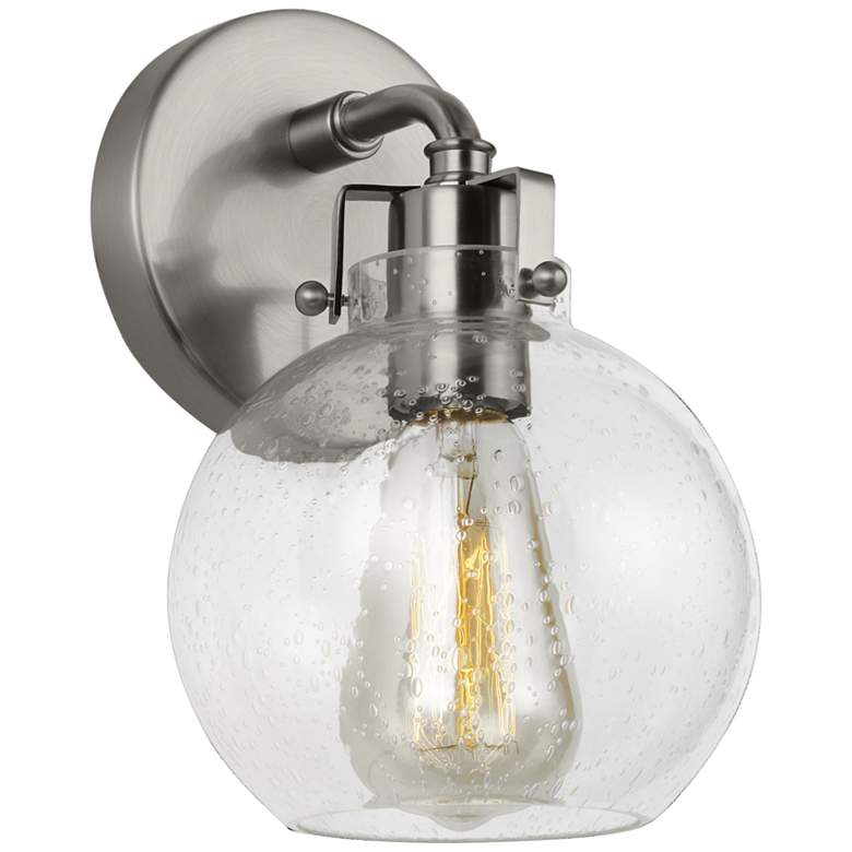Image 2 Generation Lighting Clara 10 1/2" Seeded Glass and Nickel Wall Sconce