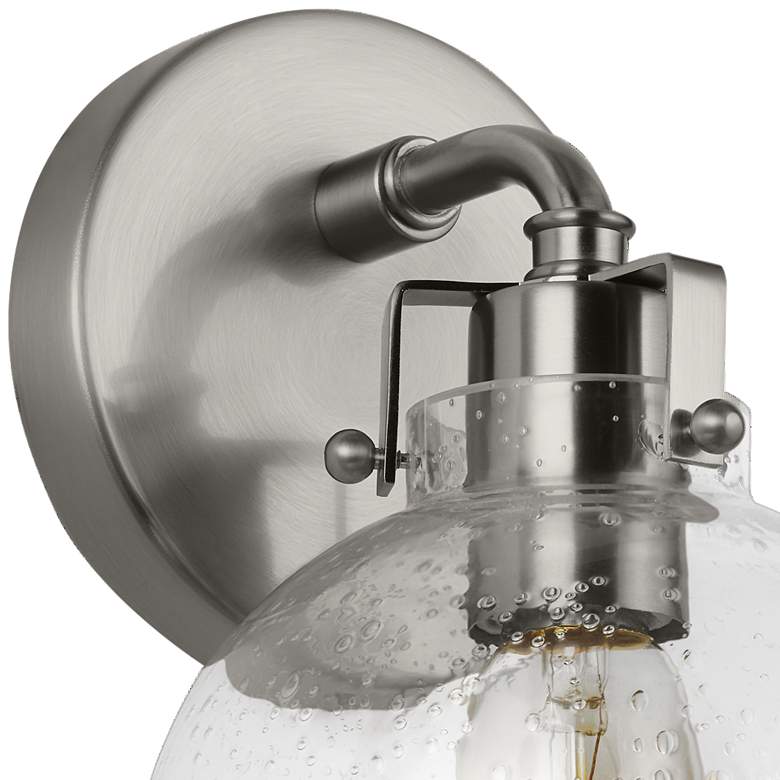 Image 3 Generation Lighting Clara 10 1/2" Seeded Glass and Nickel Wall Sconce more views