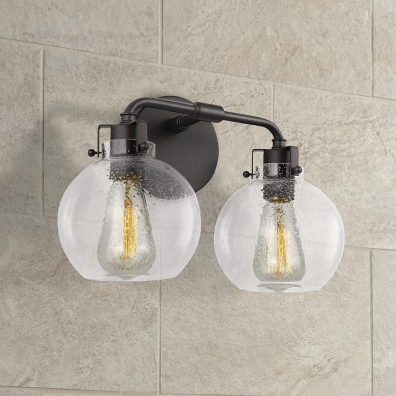 Image 1 Generation Lighting Clara 14 3/4" Wide Bronze 2-Light Wall Sconce