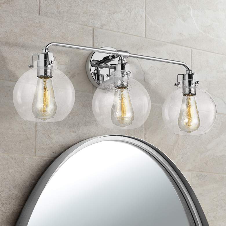 Image 1 Generation Lighting Clara 24" Wide Chrome 3-Light Bath Light