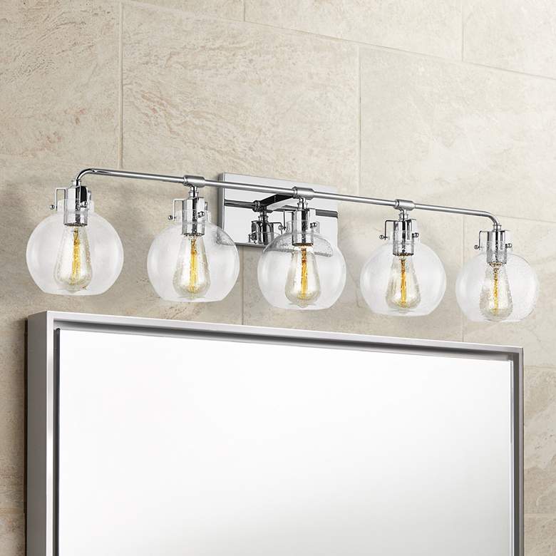 Image 1 Generation Lighting Clara 40" Wide Chrome 5-Light Bath Light