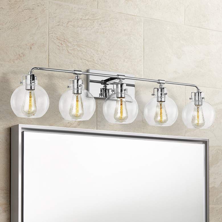 Image 1 Generation Lighting Clara 40 inch Wide Chrome 5-Light Bath Light