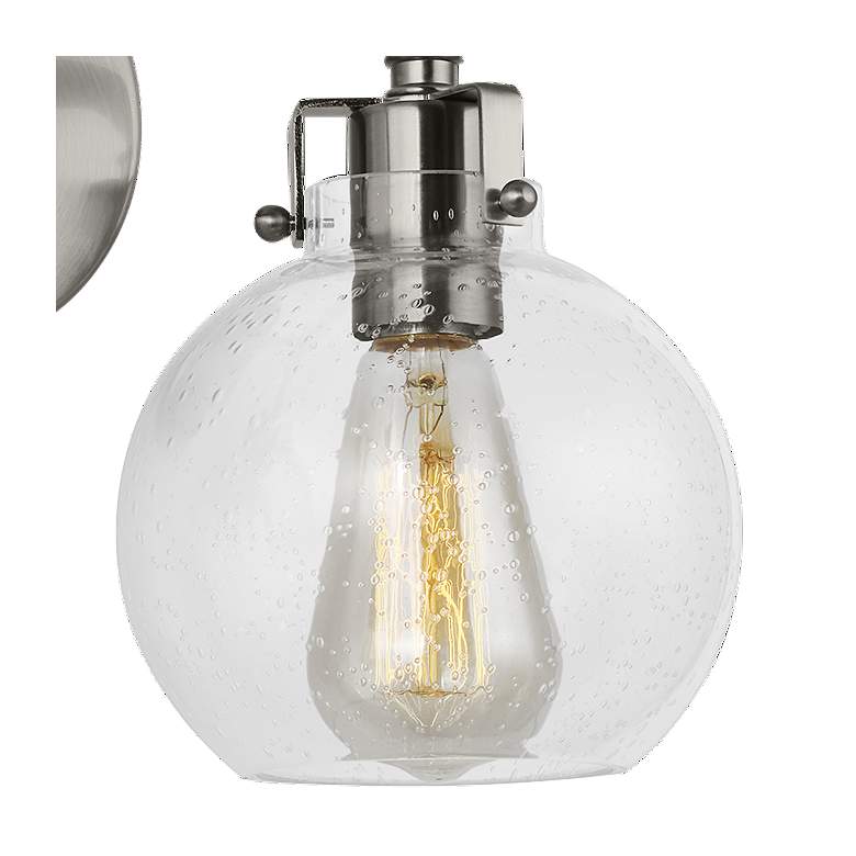 Image 3 Generation Lighting Clara 9 3/4" High Satin Nickel 2-Light Wall Sconce more views