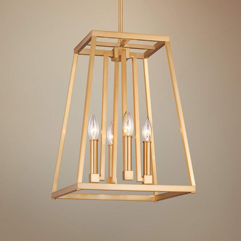 Image 1 Generation Lighting Conant 13" Satin Brass 4-Light Pendant