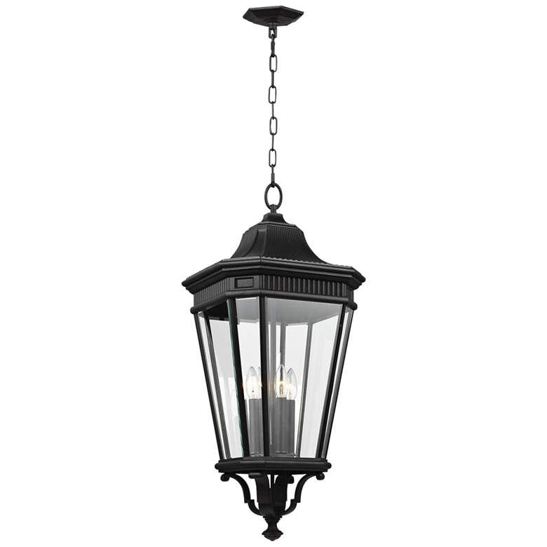 Image 1 Generation Lighting Cotswold Lane 31" Black and Glass Hanging Light