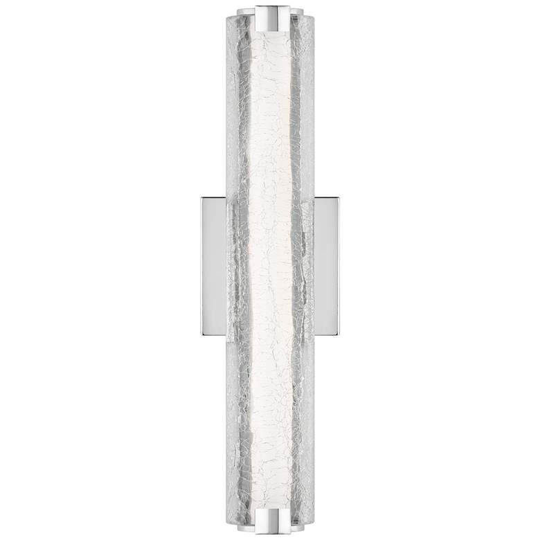 Image 1 Generation Lighting Cutler 18" Chrome and Crackle Glass LED Sconce