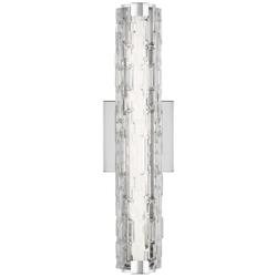 Generation Lighting Cutler 18" High Chrome and Rock Glass LED Sconce