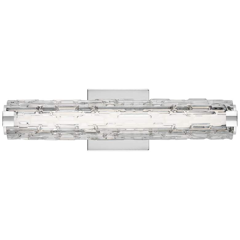 Image 3 Generation Lighting Cutler 18" High Chrome and Rock Glass LED Sconce more views