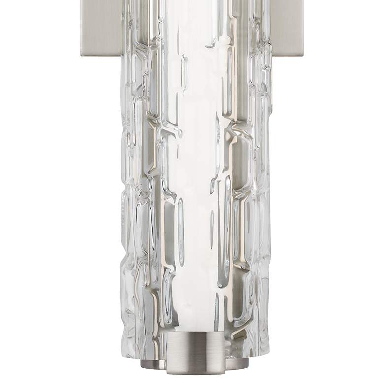 Image 2 Generation Lighting Cutler 18" Satin Nickel and Rock Glass Wall Sconce more views