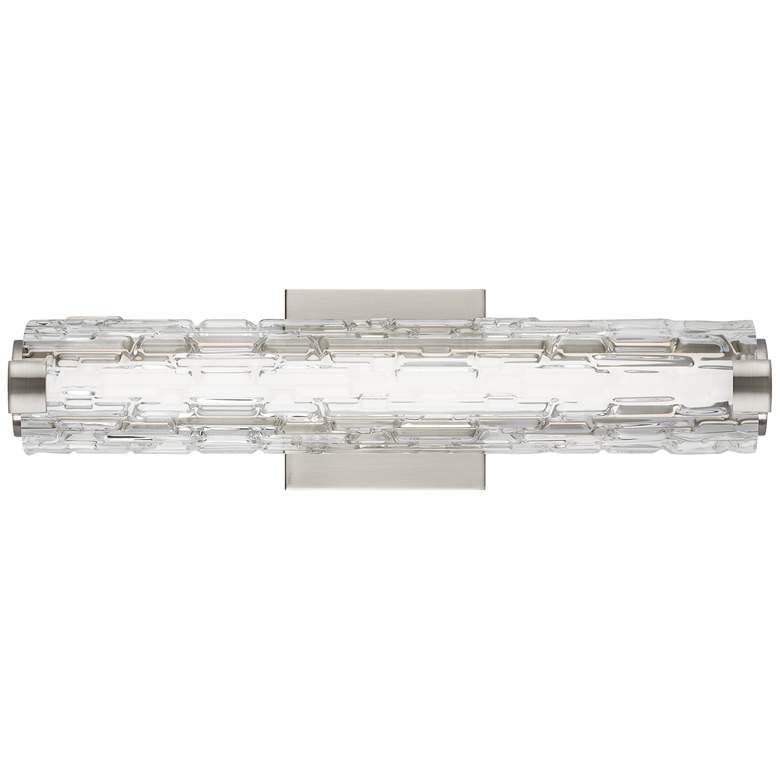 Image 3 Generation Lighting Cutler 18" Satin Nickel and Rock Glass Wall Sconce more views